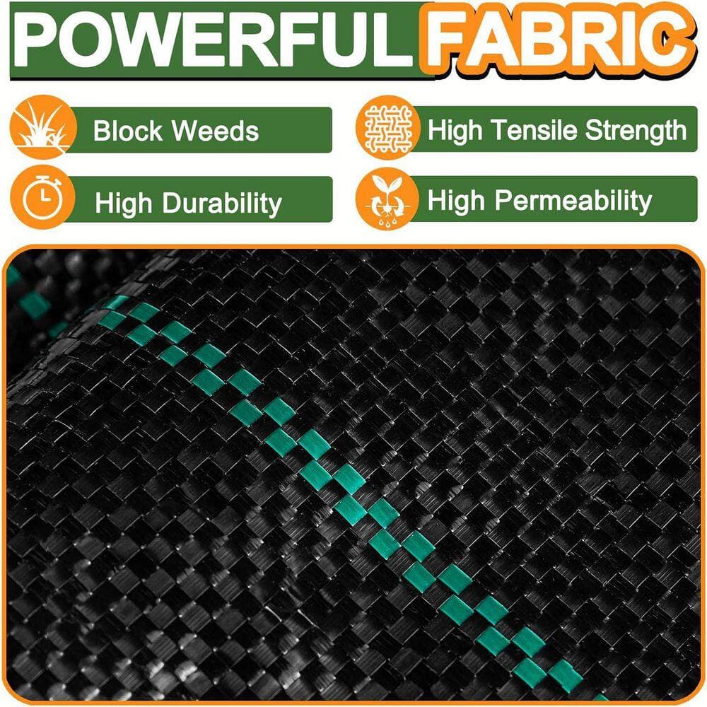 Unbranded Heavy Duty Weed Barrier Landscape Fabric 3FT x 100FT Thicken Garden Mats Cloth Durable Breathable Weed Control Mulch (2)