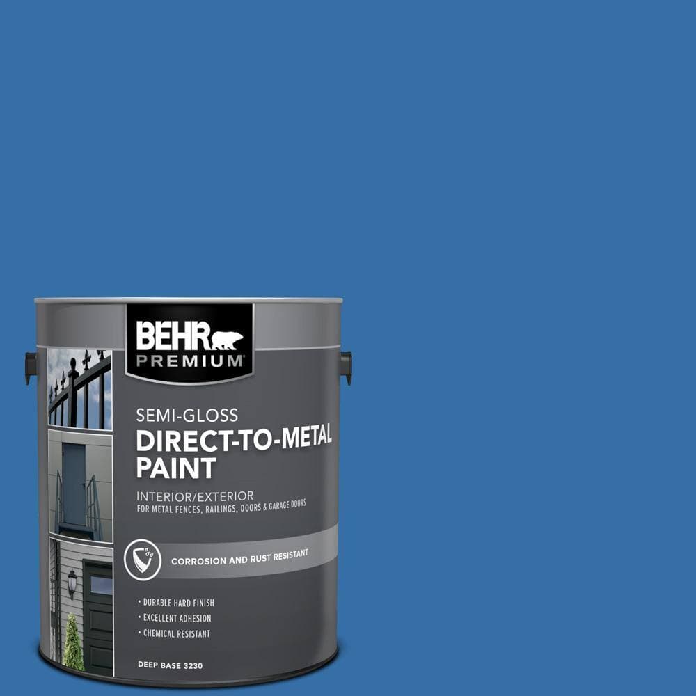 BEHR PREMIUM 1 gal. #P520-6 Mega Blue Semi-Gloss Direct to Metal Interior/Exterior Paint (1)