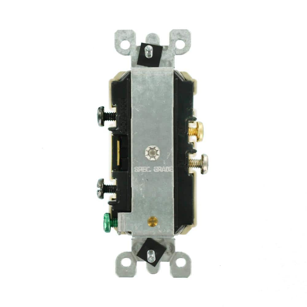 Leviton 20 Amp Commercial Grade Combination Single Pole Switch and Receptacle, Ivory 5335-I (3)