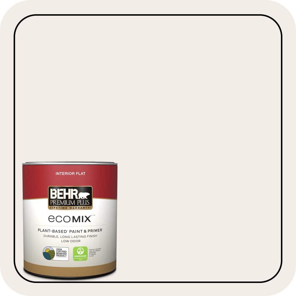 BEHR PREMIUM PLUS #RD-W10 New House White Enamel EcoMix Plant-Based & Primer (1)