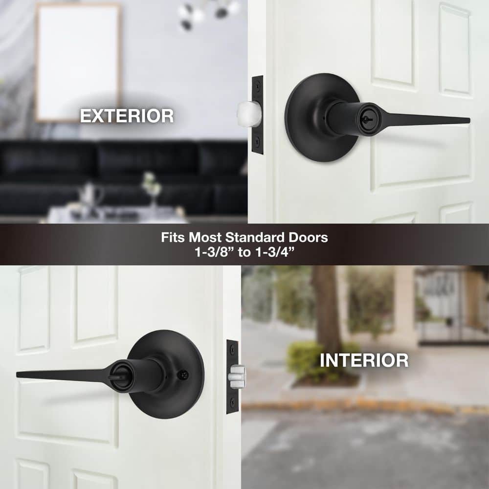 Defiant Freedom Matte Black Keyed Entry Door Handle (4)