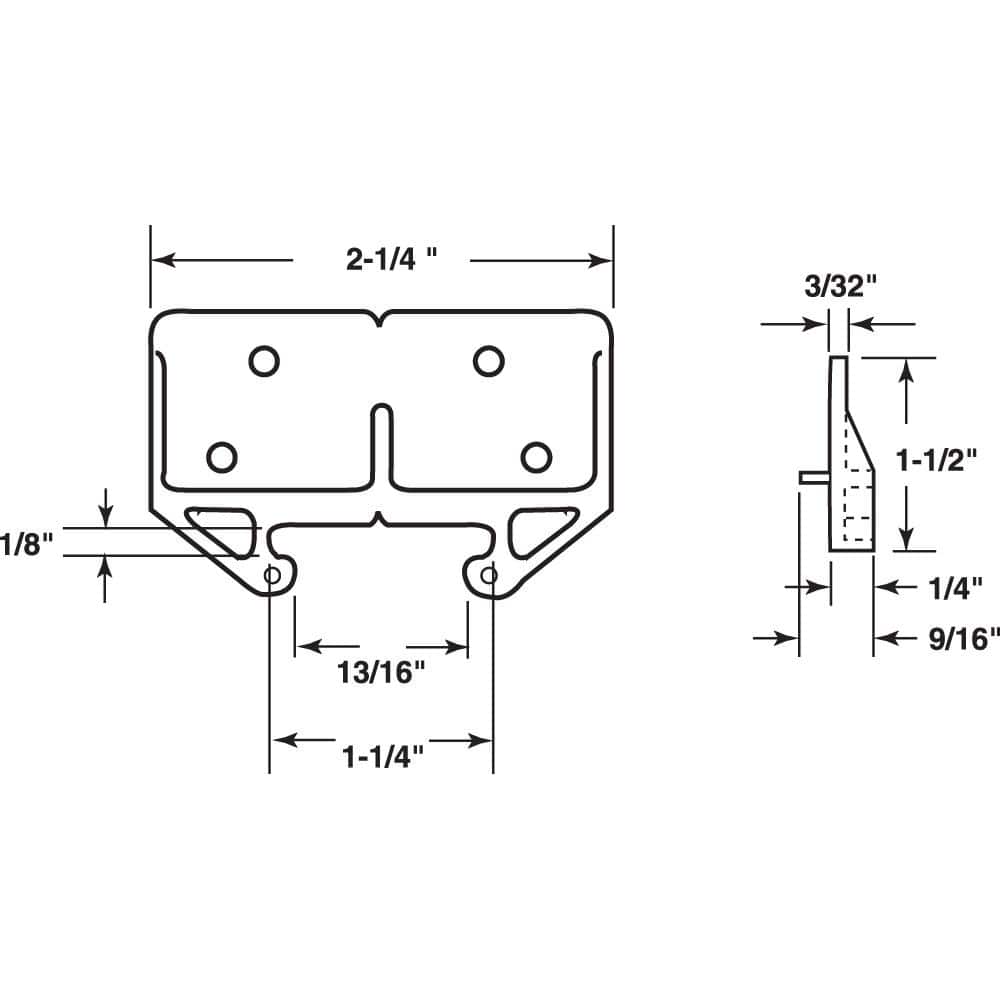 Prime-Line 3/32 in. x 1-3/16 in., Purple Drawer Guide Kit (2)