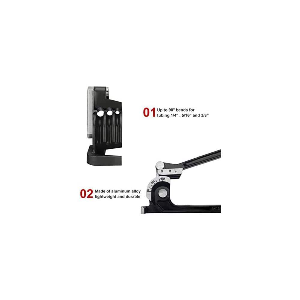 Yichuhaoxi 3-in-1 Tube Bender for 1/4 5/16 3/8 Pipes 90° Pipe Bender for Copper Aluminum Brass Manual Tool (3)