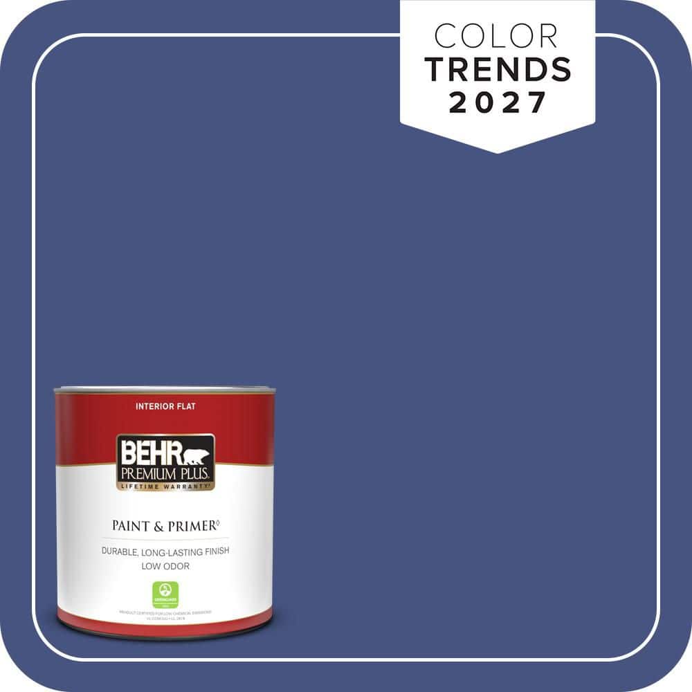 BEHR PREMIUM PLUS 1 qt. #PPU15-02 Mozart Flat Low Odor Interior Paint & Primer