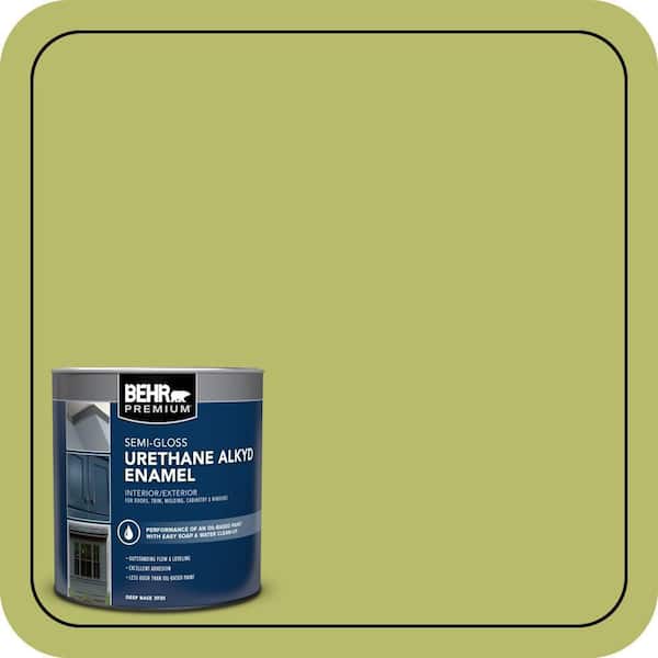 BEHR PREMIUM 1 qt. #P360-5 Citrus Peel Semi-Gloss Enamel Urethane Alkyd Interior/Exterior Paint (2)