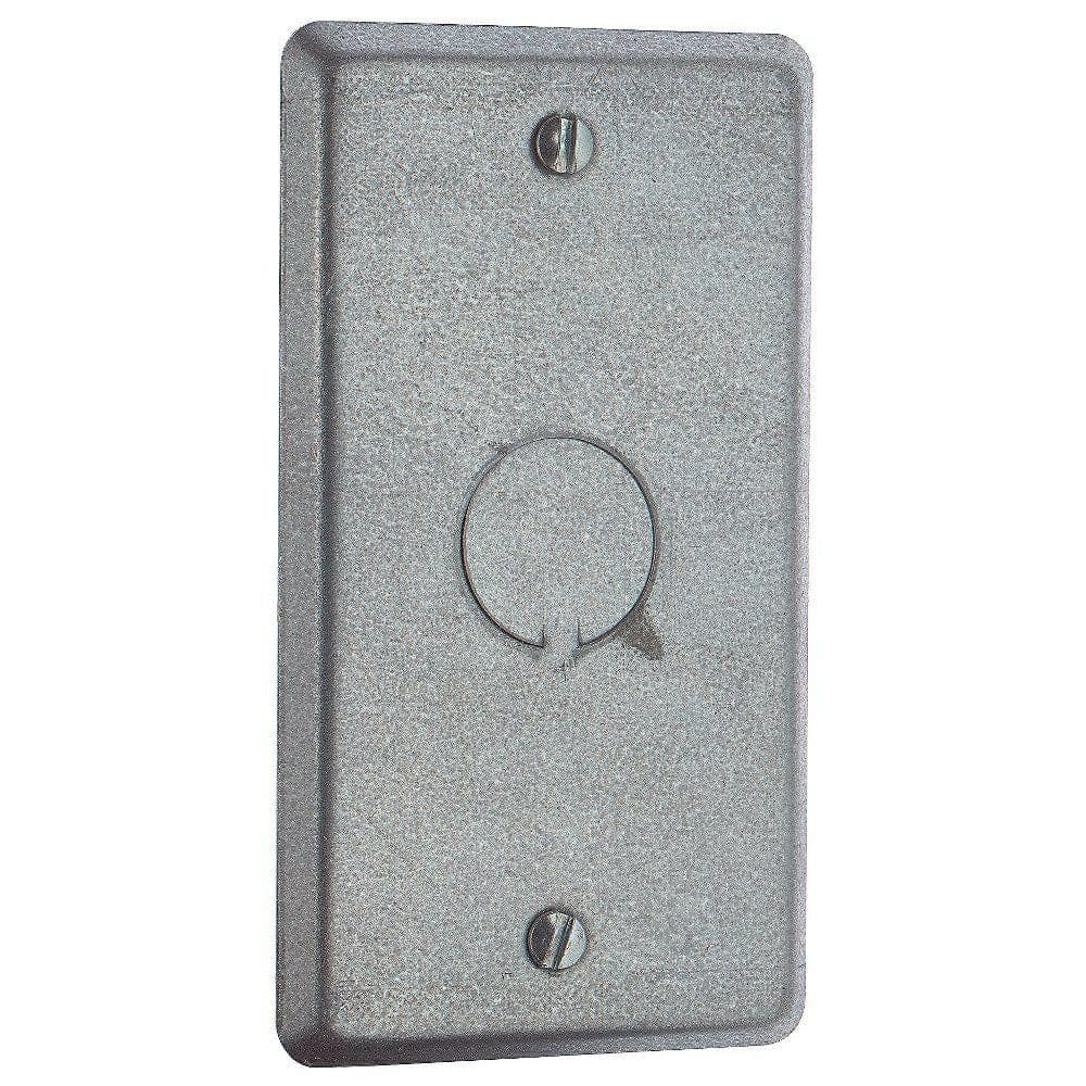 Steel City Blank Metallic Handy Box Cover with 1/2 in. Knockout (58C6-25R) (1)