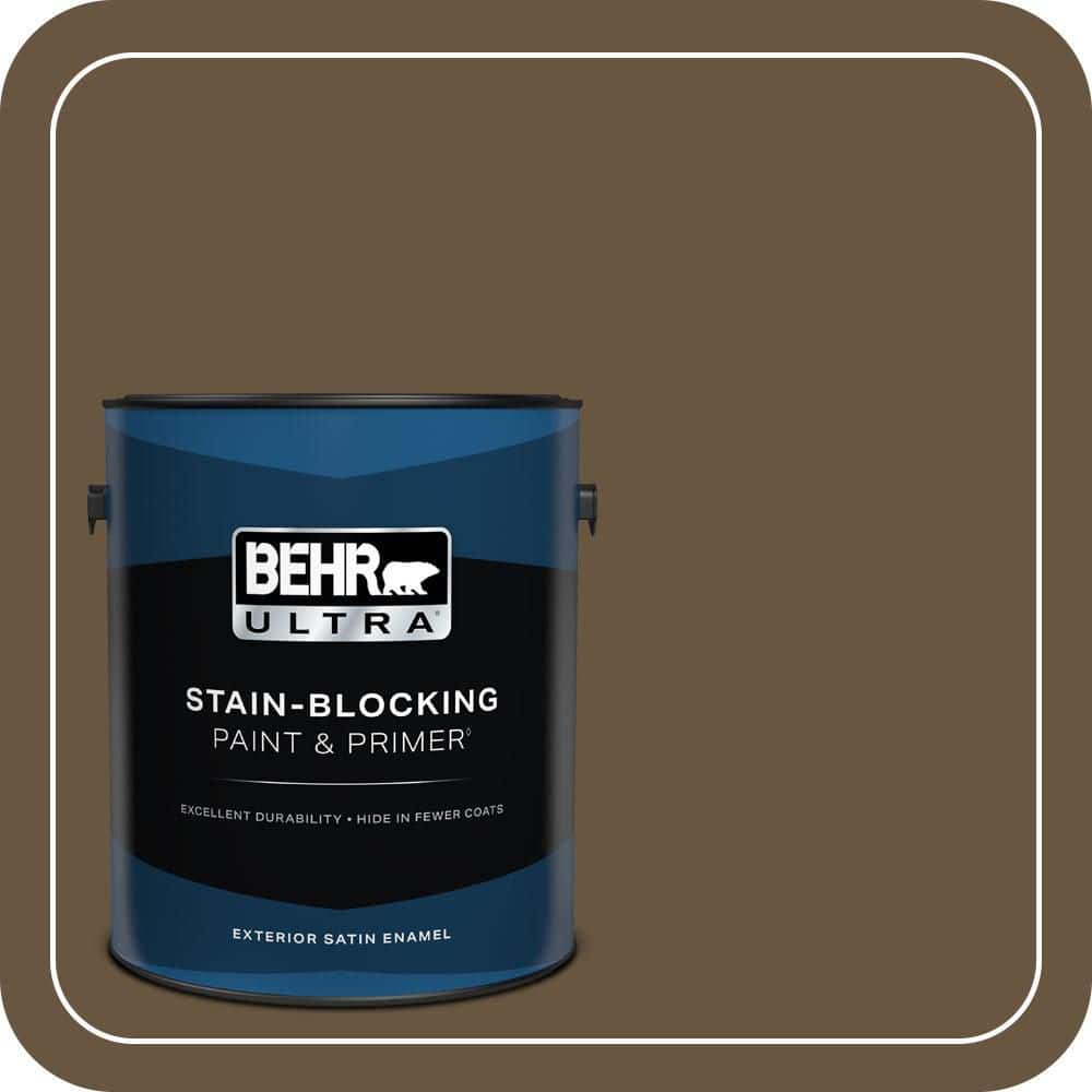 BEHR ULTRA 1 gal. #S-H-700 Burley Wood Satin Enamel Exterior Paint & Primer