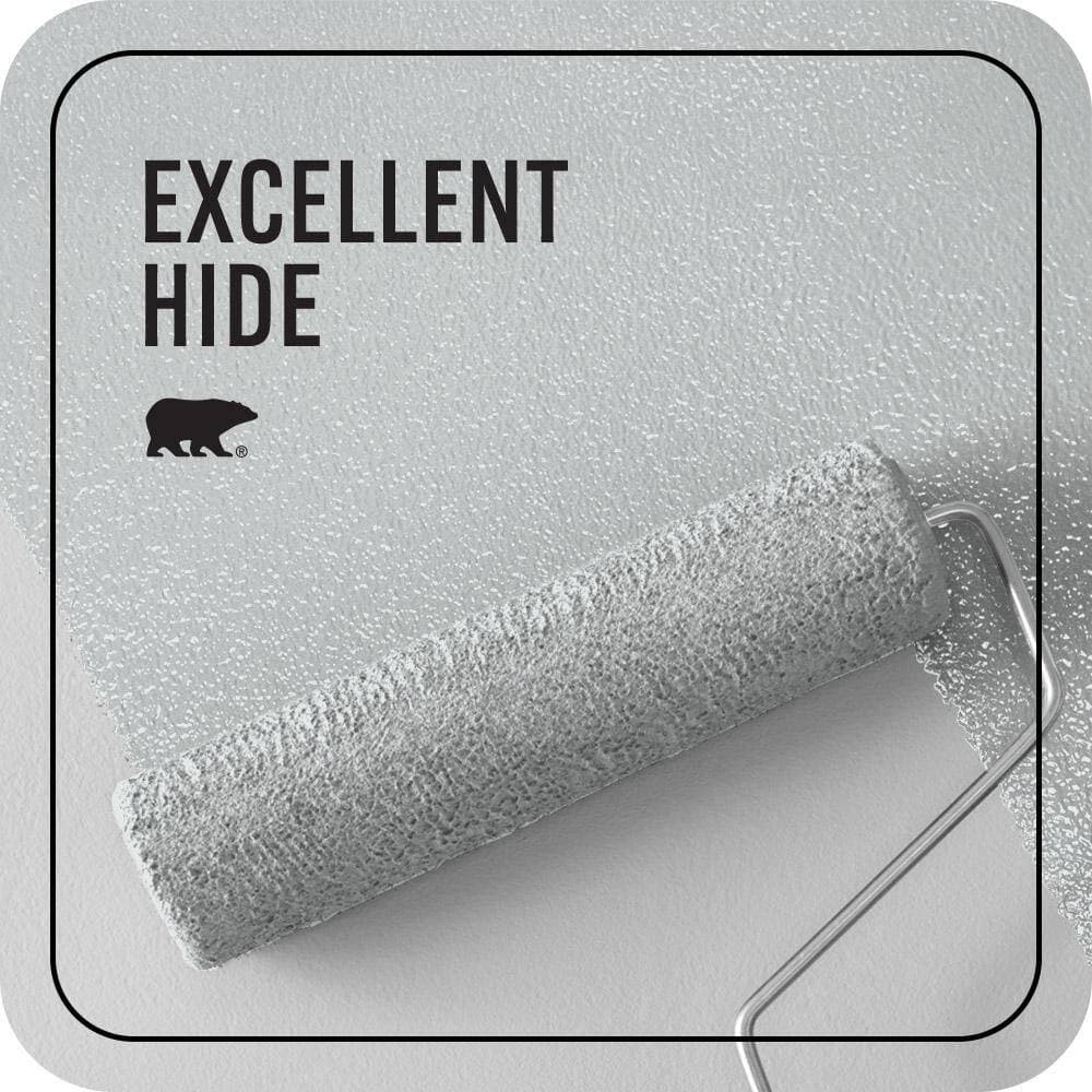 BEHR PREMIUM PLUS 1 gal. #BL-W02 Ice Sculpture Ceiling Flat Interior Paint & Primer (2)