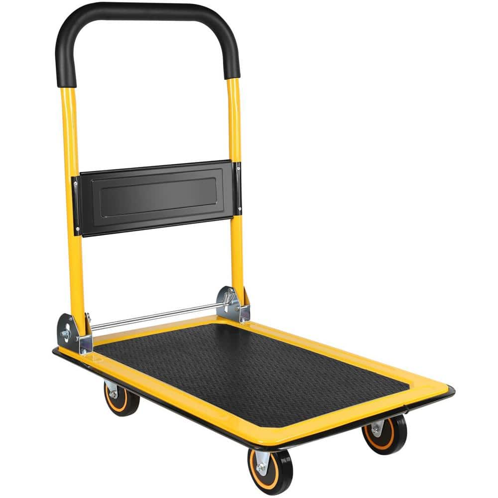Tidoin 330 lbs. Capacity Yellow Heavy-Duty Moving Platform Hand Truck Cart (1)