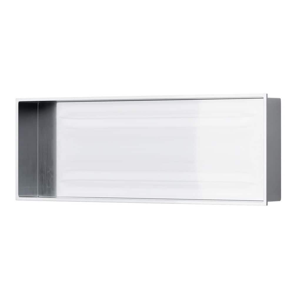 BWE 36 in. W x 12 in. H x 4 in. D Bathroom Shower Niche Standard Niche Over Mount Installation in Brushed Nickel (1)