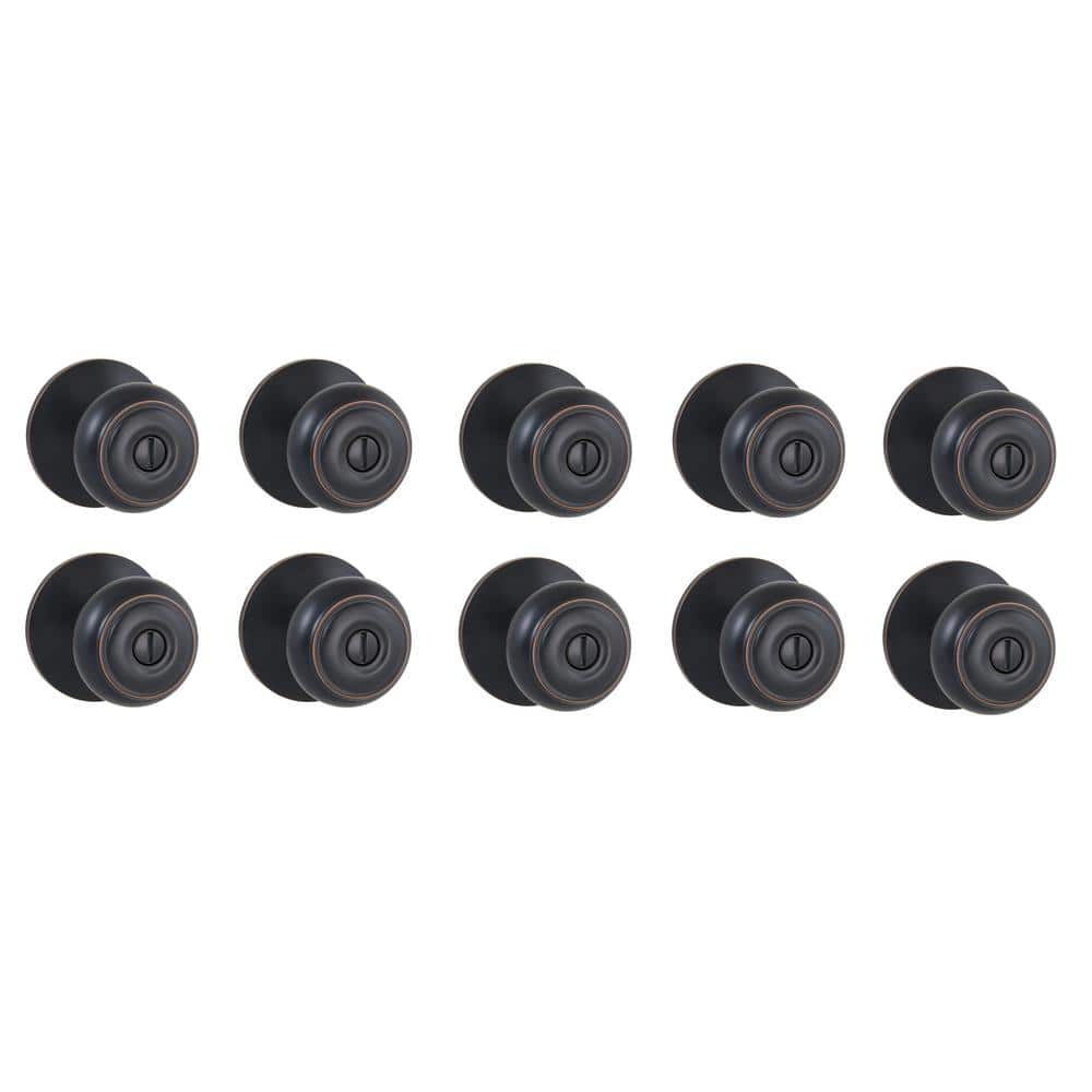 Defiant Hartford Aged Bronze Bed/Bath Door Knob (10-Pack)