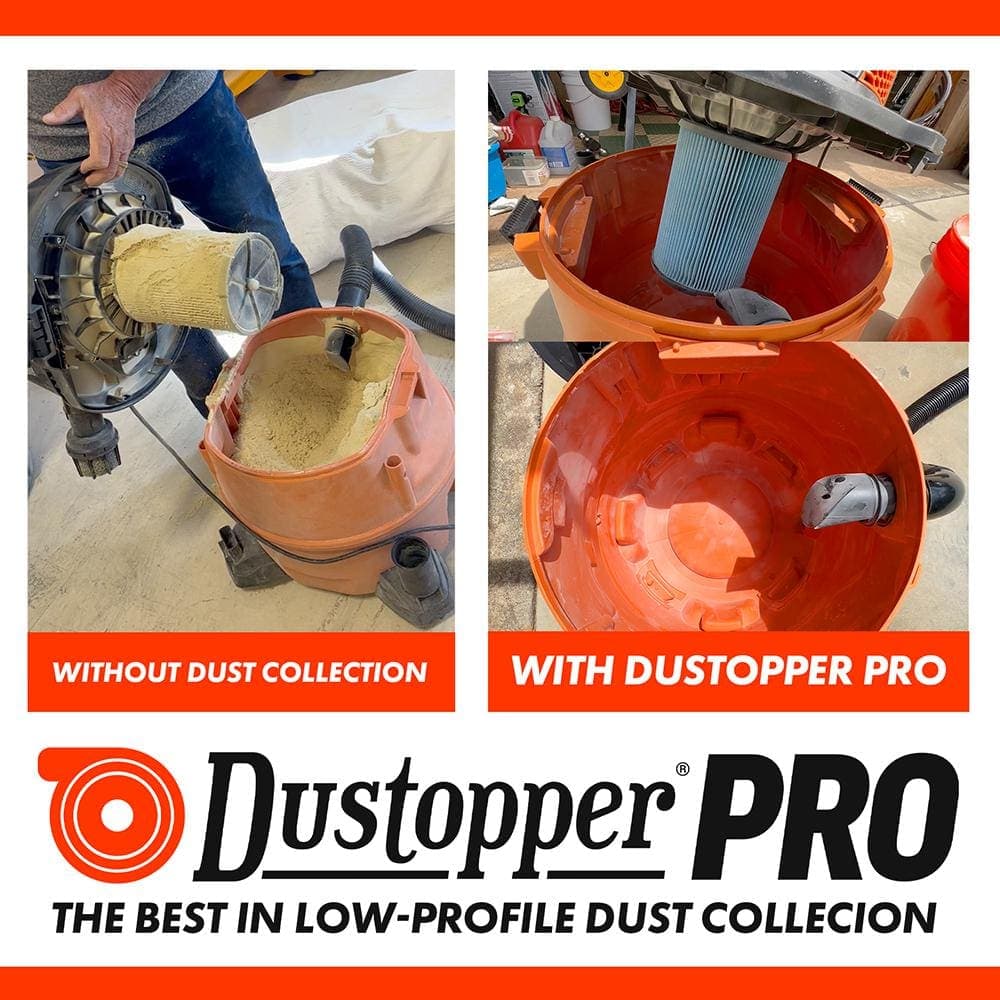 Dustopper PRO High Efficiency Cyclonic Dust Separator, 12 in. Dia with 2.5 in. Hose, 36 in. L with 2 High-Flow Sweep Elbows (4)