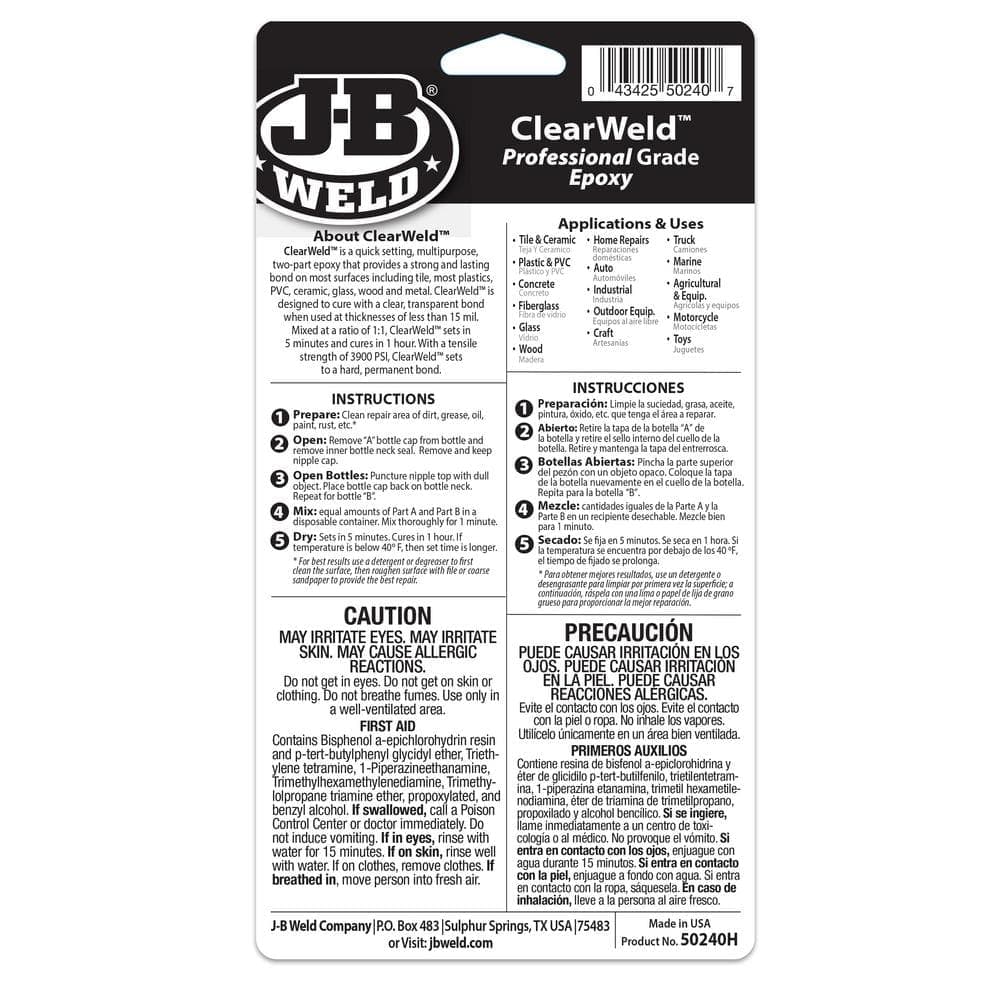 J-B Weld Clear Weld Pro 8 oz. 2-Part Liquid Epoxy (2)