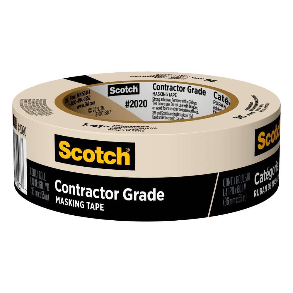 3M Scotch 1.41 in. x 60.1 Yds. Multi-Surface Contractor Grade Tan Masking Tape (24 Rolls)