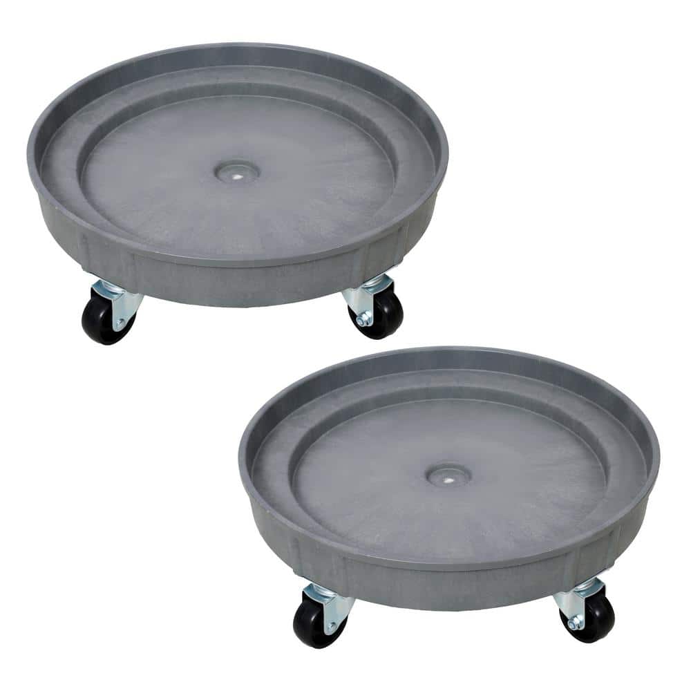 maocao hoom 30 and 55 Gal. Heavy Duty Plastic Drum Dolly-900 lb. Capacity Barrel Dolly with 5-Swivel Casters Wheel, 2-Pieces Set (1)
