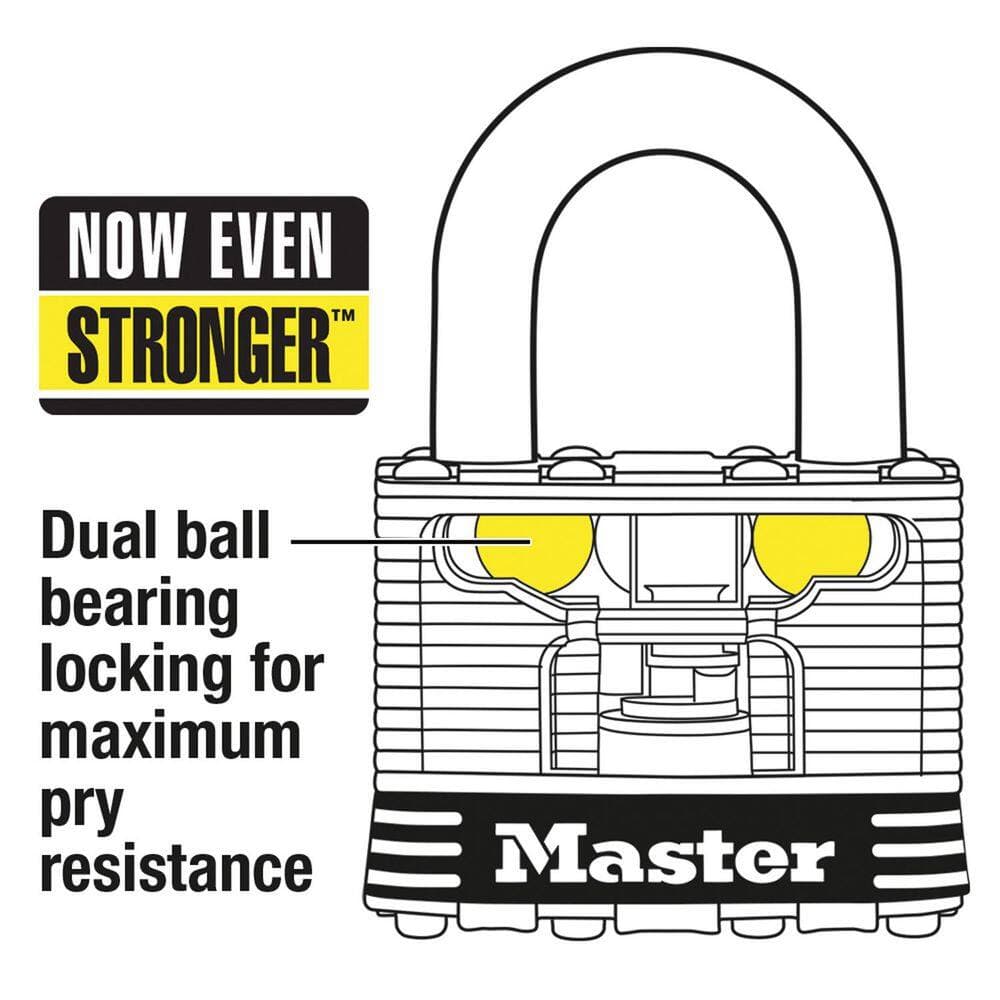Master Lock Heavy Duty Outdoor Covered Padlock with Key, 2-1/8 in. Wide, 2-1/2 in. Shackle (4)