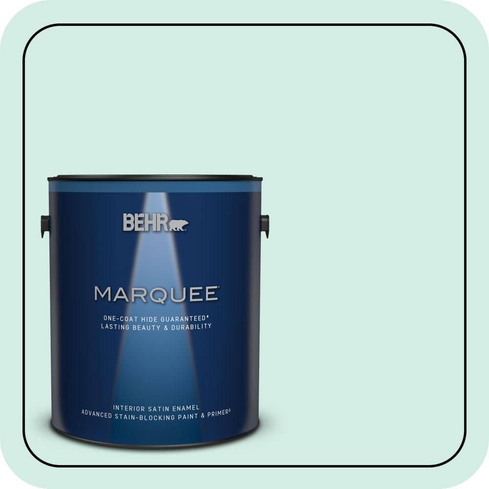 BEHR MARQUEE 1 gal. #490C-2 Adriatic Mist Satin Enamel Interior Paint & Primer