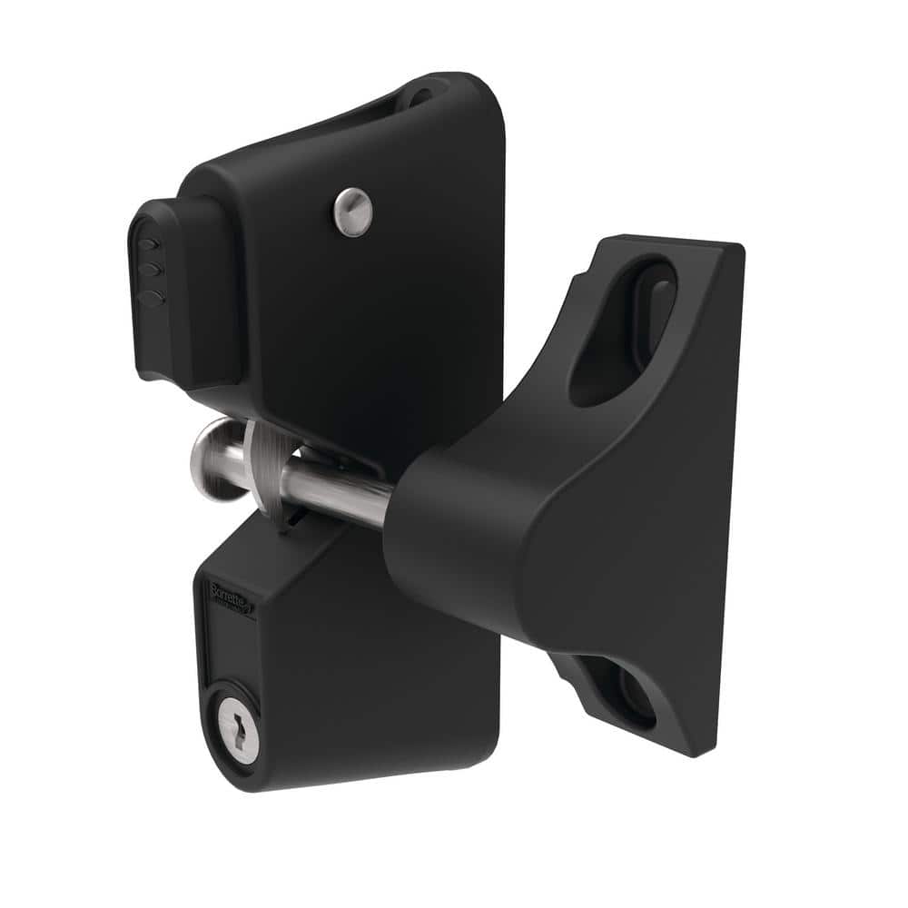 Barrette Outdoor Living 3.312 in. x 5.187 in. Black Nylon with Stainless Steel 1-Sided Key Locking Gravity Latch (3)