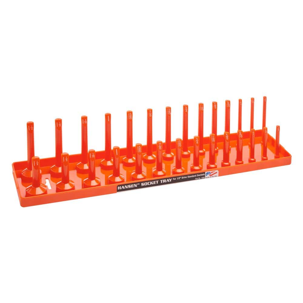 Hansen 1/2 in. Drive Standard 2 Row Socket Holder - Orange