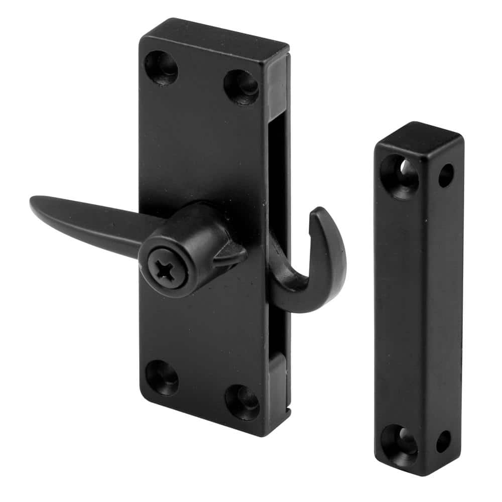 Prime-Line Die-Cast Black Right-Hand Sliding Screen Door Latch