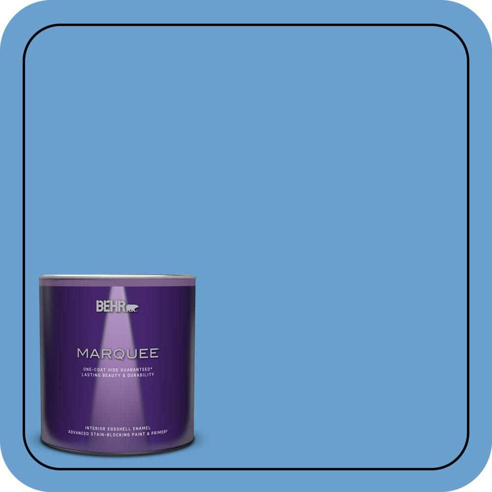 BEHR MARQUEE 1 qt. #P520-4 Cornflower Eggshell Enamel Interior Paint & Primer