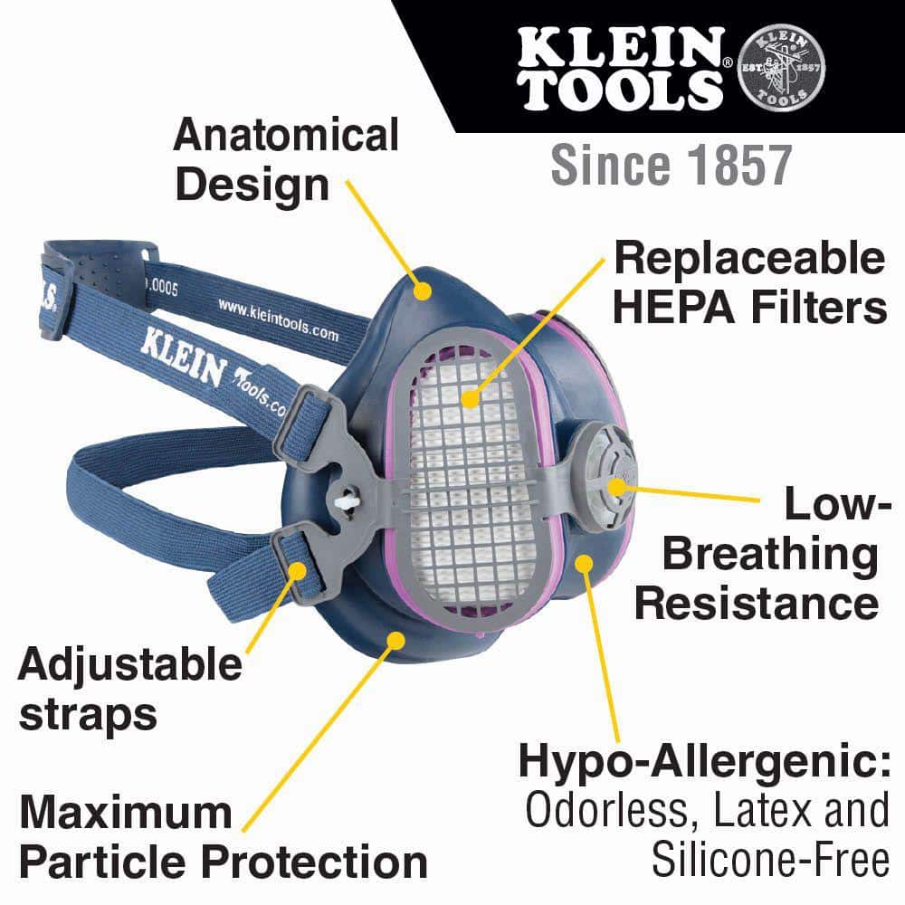 Klein Tools P100 Half-Mask Respirator, Small/Medium (2)