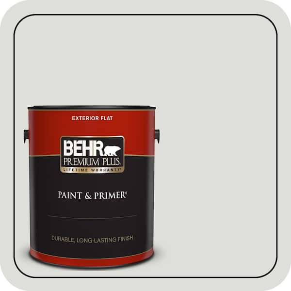 BEHR PREMIUM PLUS 1 gal. #PPU25-11 Salt Cellar Flat Exterior Paint & Primer (2)