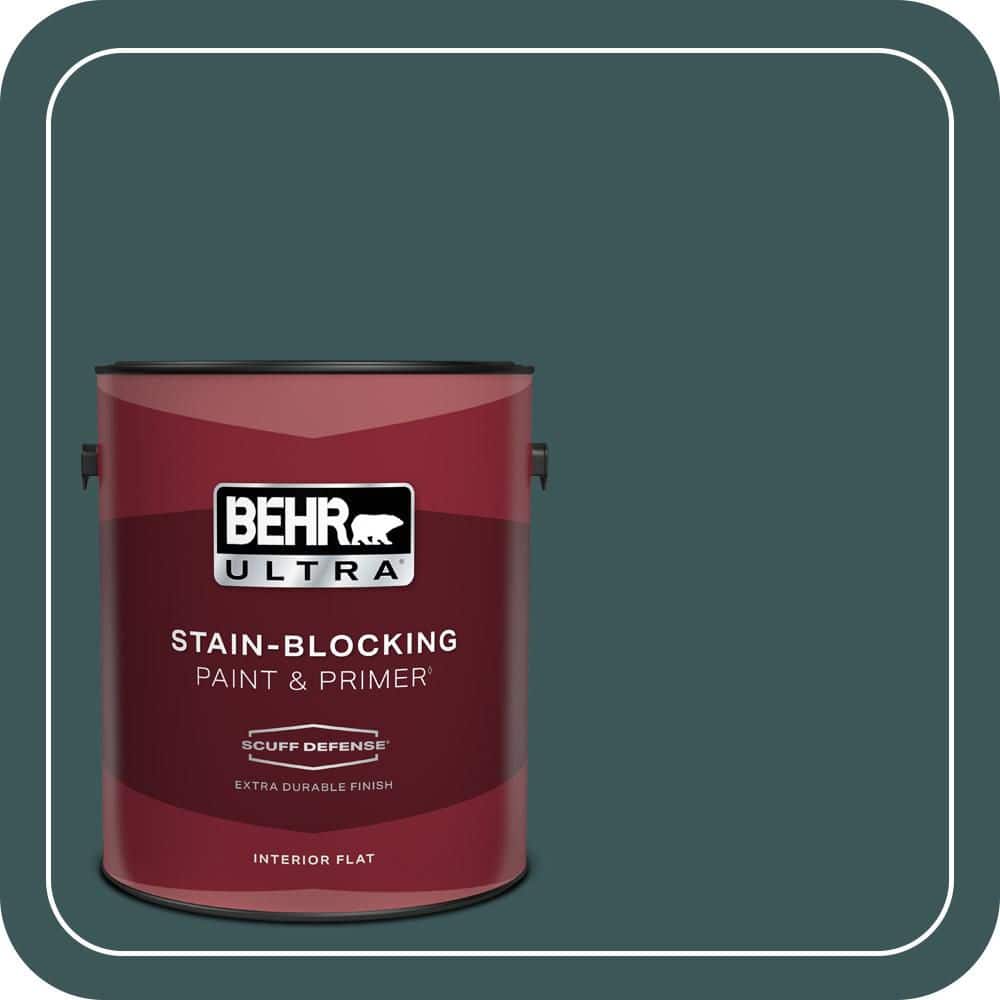 BEHR ULTRA 1 gal. #PPU12-01 Abysse Extra Durable Flat Interior Paint & Primer