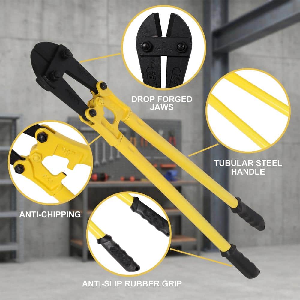 Damodpoy 18 Inch Heavy-Duty Bolt Cutter, Forged Steel Cutter with Soft Rubber Grip, Anti-Rust Hand Tool for Bolts, Chains, Steel (3)