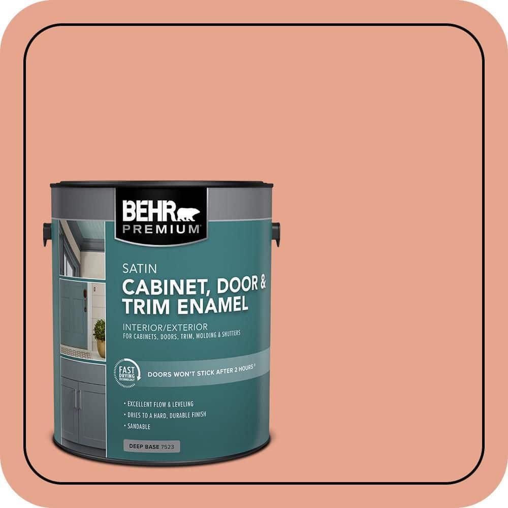 BEHR PREMIUM 1 gal. #M180-4 Priceless Coral Satin Enamel Interior/Exterior Cabinet, Door & Trim Paint