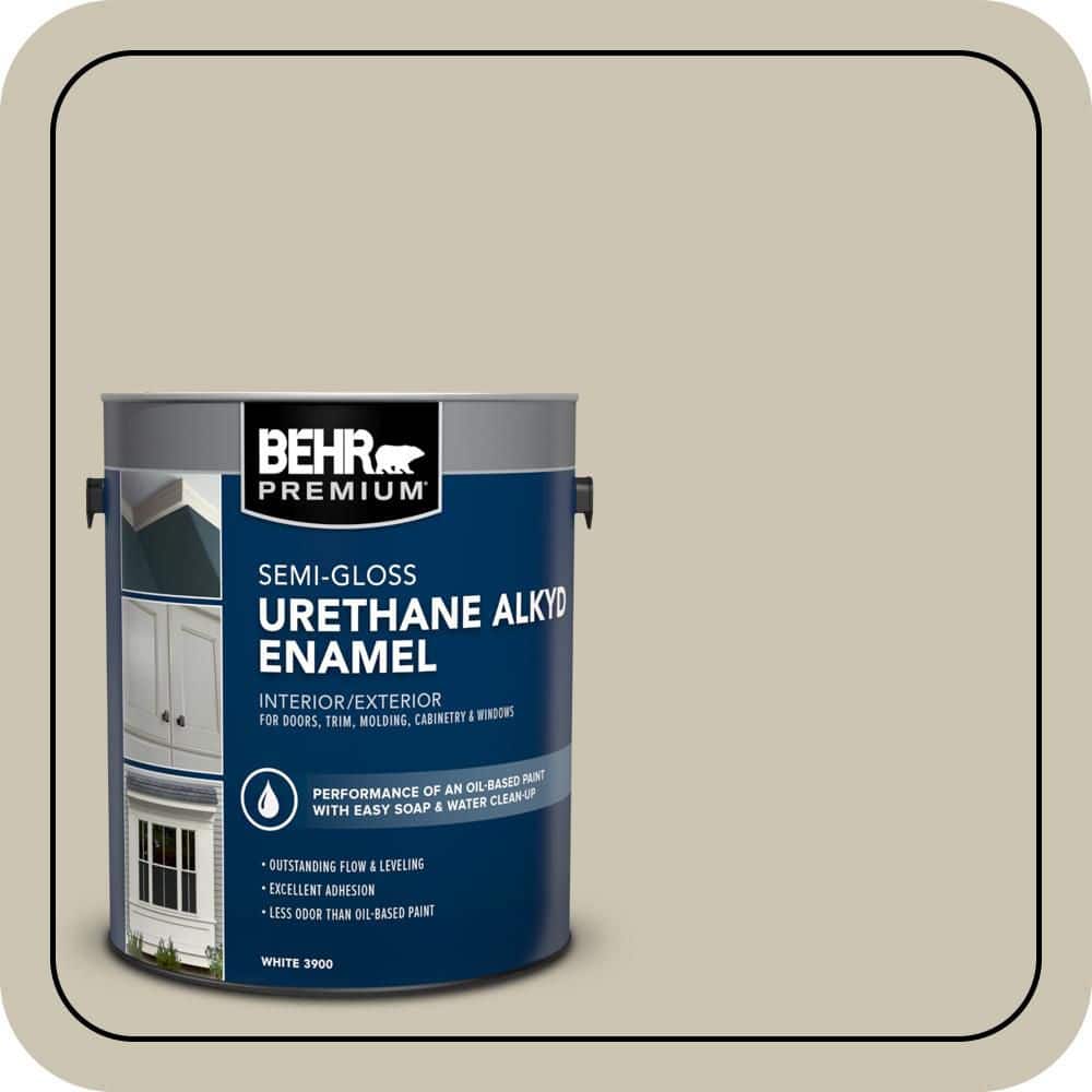 BEHR PREMIUM 1 gal. #N340-2 Dune Grass Urethane Alkyd Semi-Gloss Enamel Interior/Exterior Paint