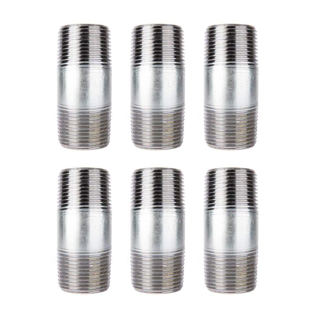 PIPE DECOR 1 in. x 3 in. Galvanized Steel Nipple (6-Pack) (1)