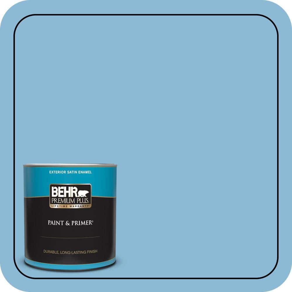 BEHR PREMIUM PLUS 1 qt. #MQ5-55 Simply Posh Satin Enamel Exterior Paint & Primer