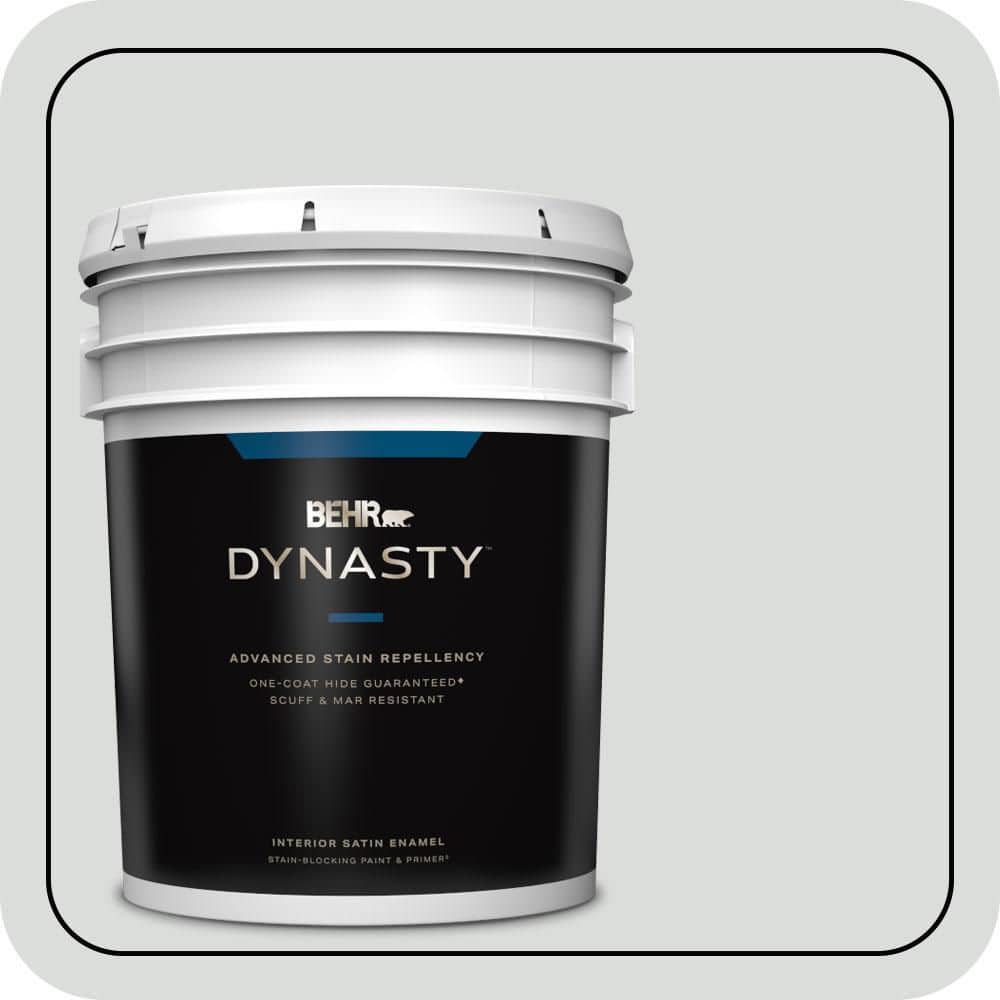 BEHR DYNASTY 5 gal. #N500-1 Shiny Luster Satin Enamel Stain-Blocking Interior Paint and Primer