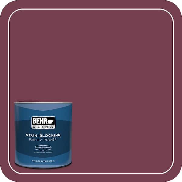 BEHR ULTRA 1 qt. #T11-4 Blood Rose Extra Durable Satin Enamel Interior Paint & Primer (2)