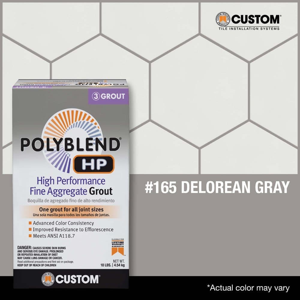 Custom Building Products Polyblend HP #165 Delorean Gray 10 lbs. High Performance Fine Aggregate Grout (3)