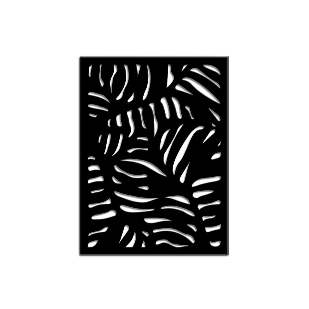 OUTDECO Oasis 3 ft. x 4 ft. Decorative Privacy Panel in Black Powder-Coated Steel with Screws (1)