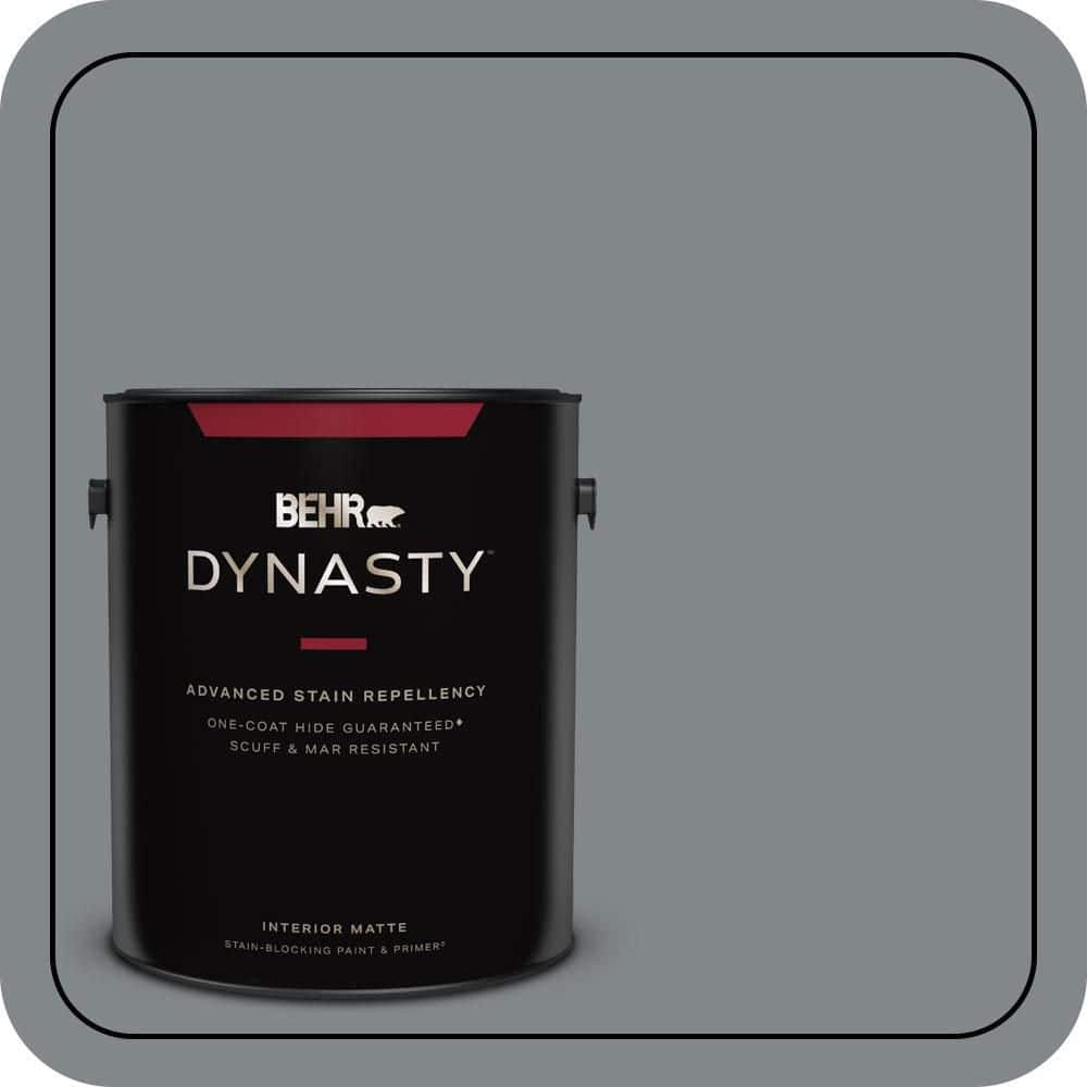 BEHR DYNASTY 1 gal. #N500-5 Magnetic Gray color One-Coat Hide Matte Interior Stain-Blocking Paint & Primer