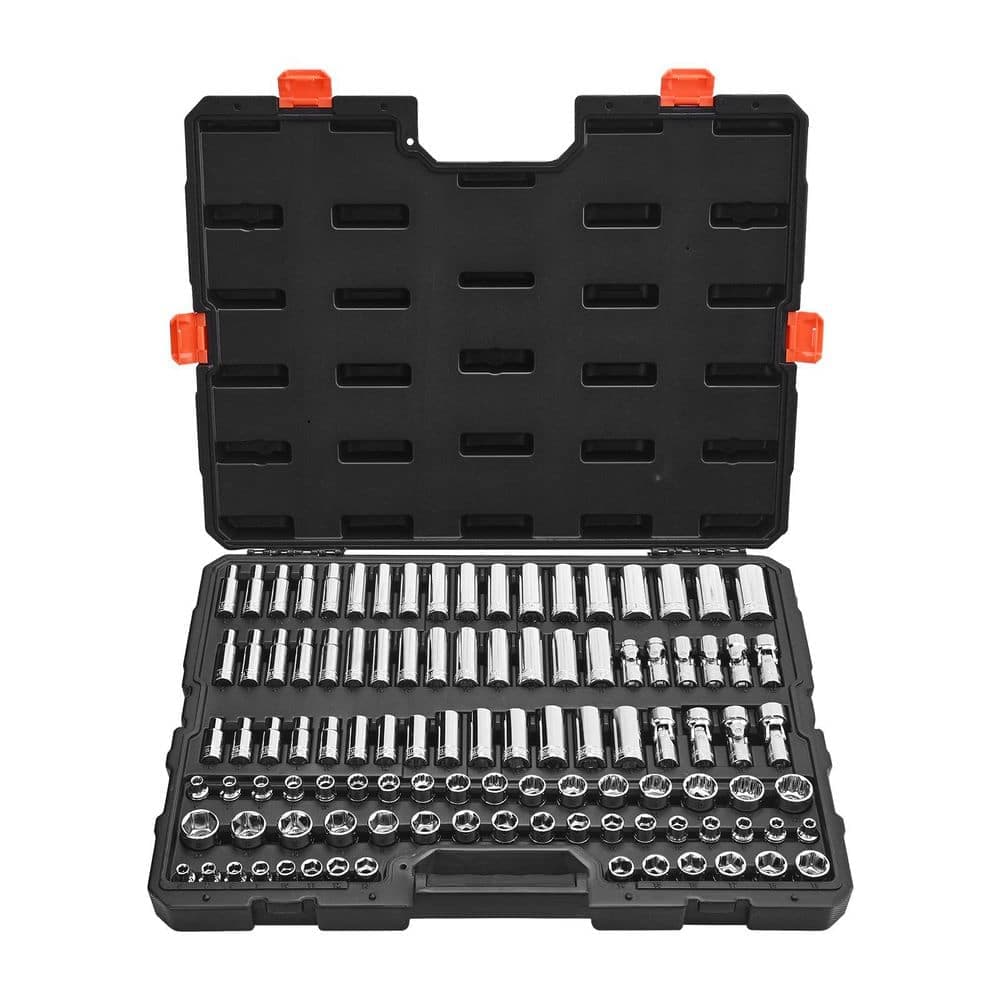 VEVOR Socket Set, 104 Pieces, 3/8 in. Drive Socket Tool Set, Metric Size from 6 to 24 mm, Deep and Standard, Mechanic Tool Kit (1)