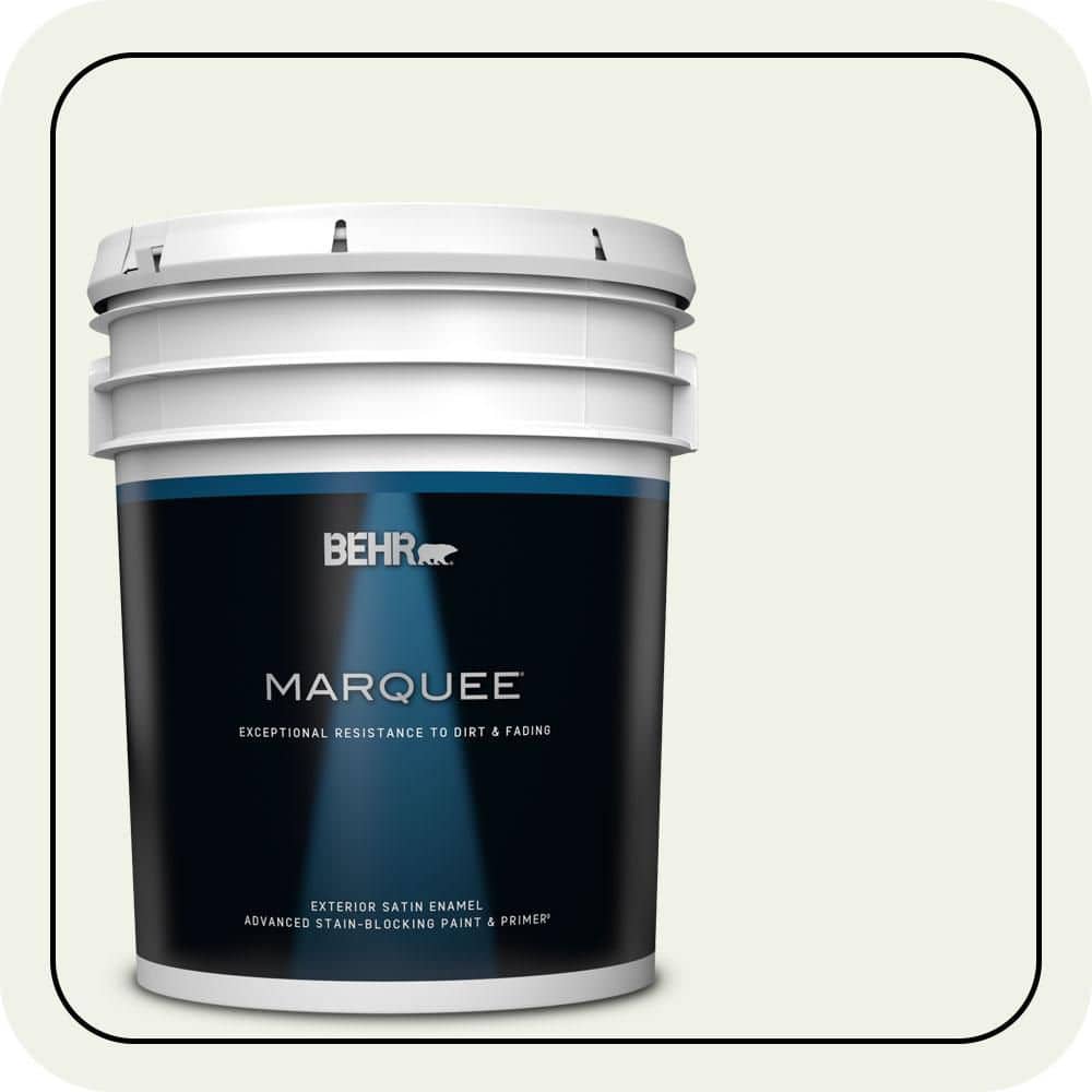 BEHR MARQUEE 5 gal. #PPU18-07 Falling Snow Satin Enamel Exterior Paint & Primer