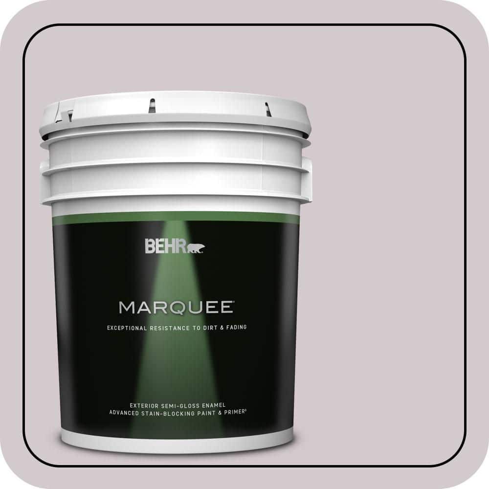 BEHR MARQUEE 5 gal. #N110-1 Dusty Lilac Semi-Gloss Enamel Exterior Paint & Primer