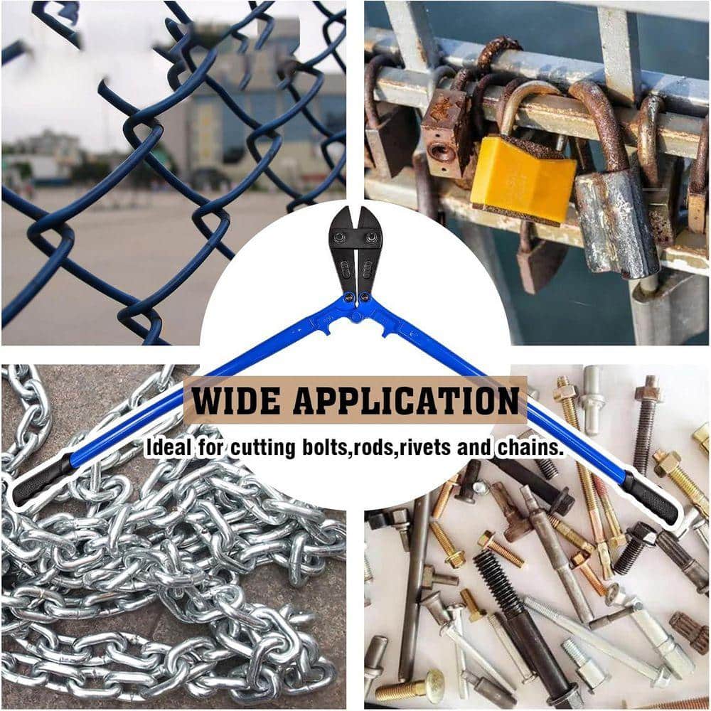 KIWDZFU Heavy Duty Bolt Cutter with Drop Forged Cr-Mo Alloy Steel Blades for Rebars Chains Locks Wires Fences 36 in. (2)