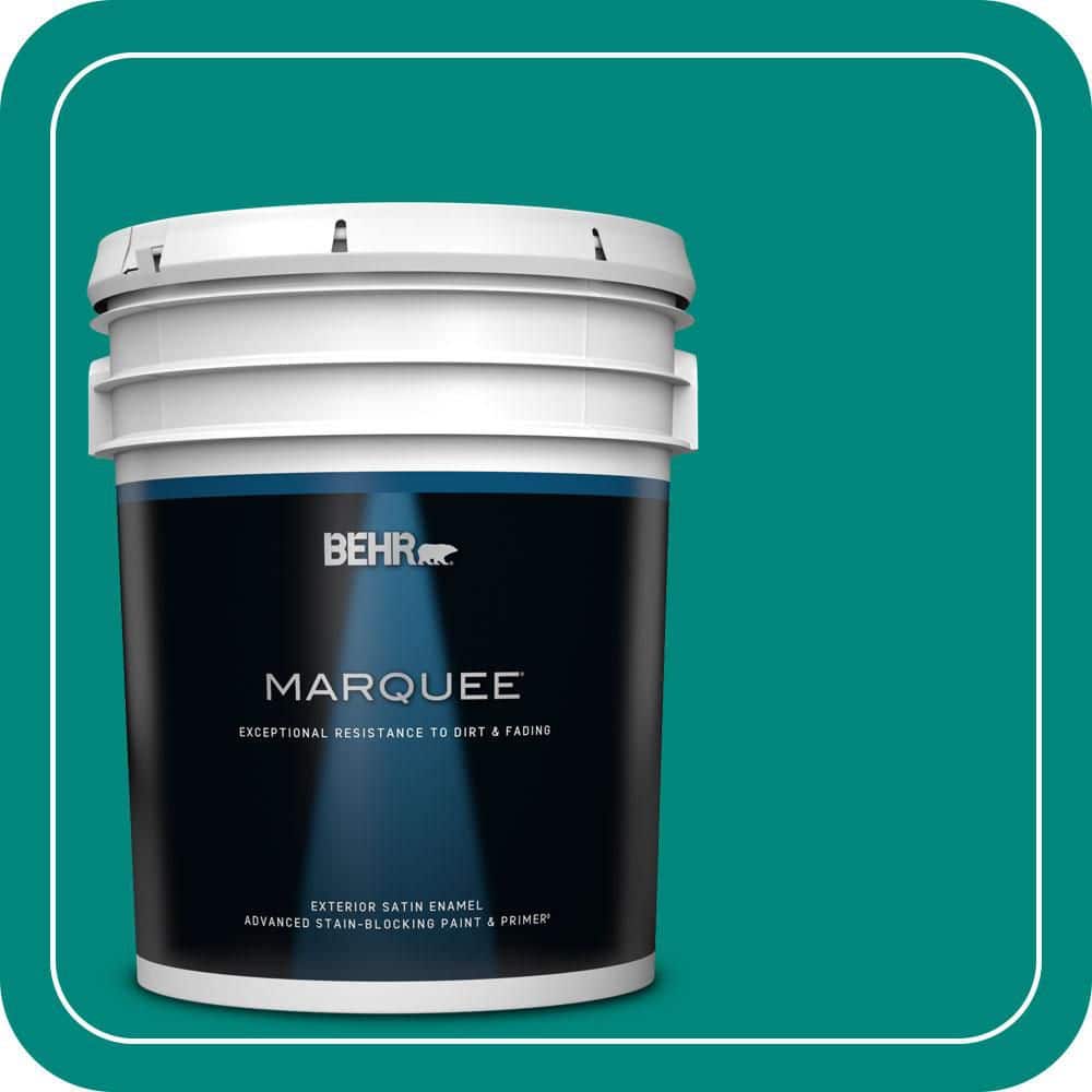 BEHR MARQUEE 5 gal. #P450-7 Mystic Turquoise Satin Enamel Exterior Paint & Primer