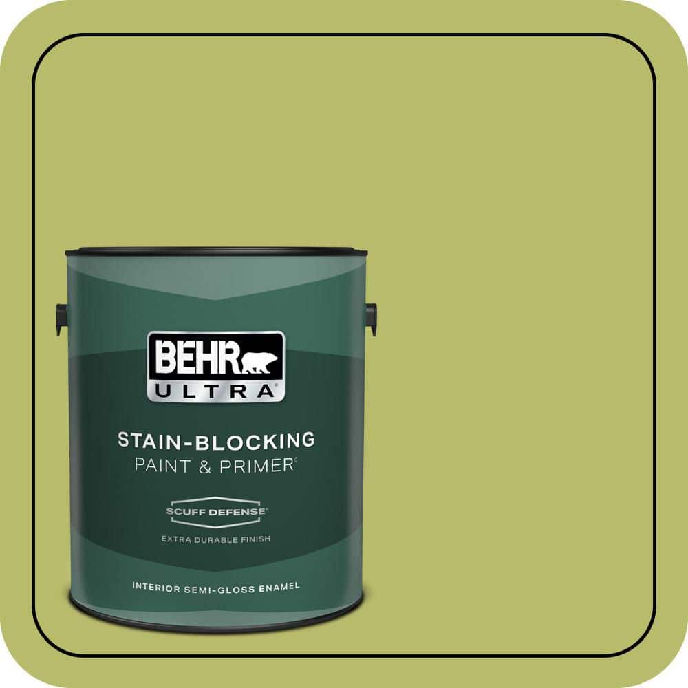 BEHR ULTRA 1 gal. #P360-5 Citrus Peel Extra Durable Semi-Gloss Enamel Interior Paint & Primer