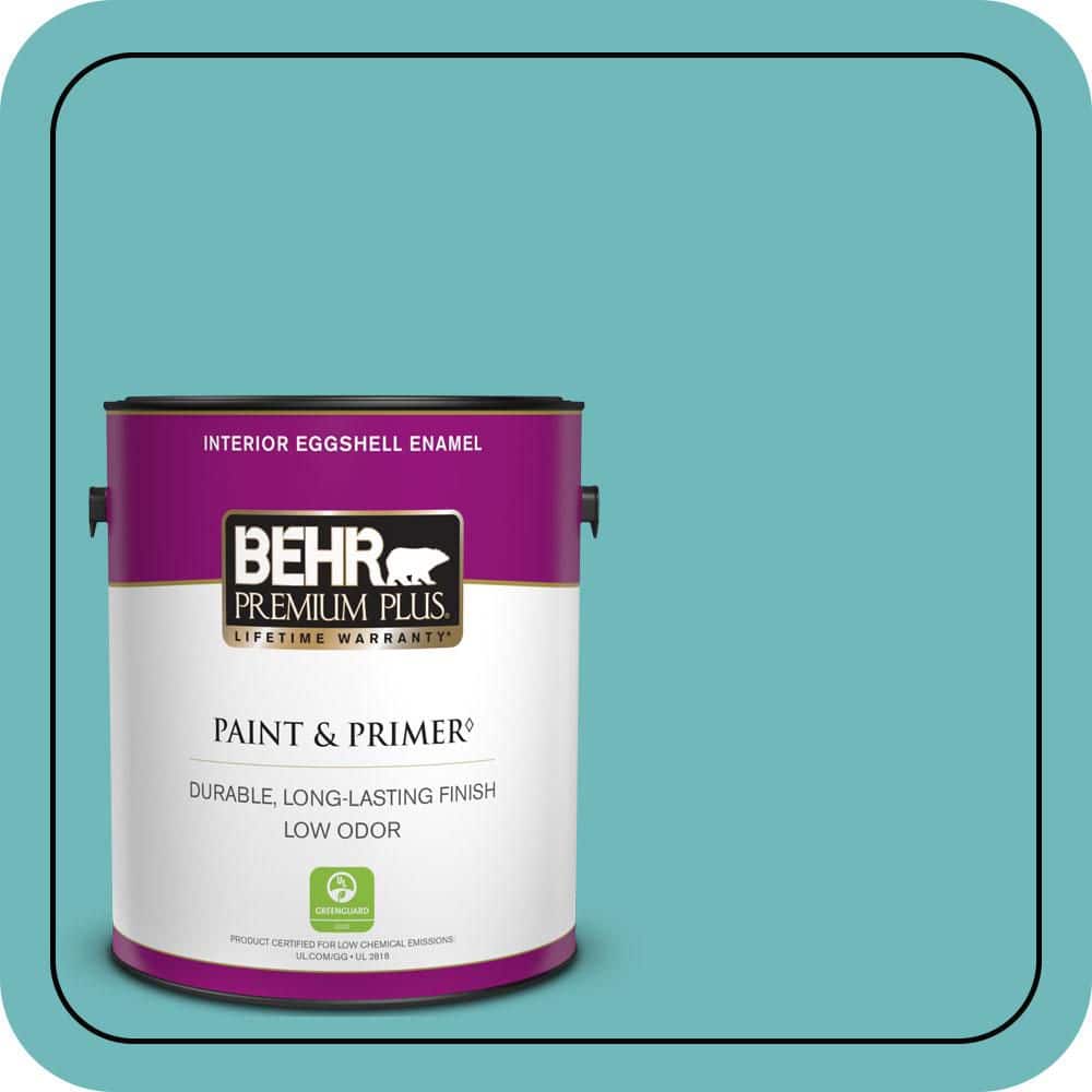 BEHR PREMIUM PLUS 1 gal. #510D-5 Surfer Eggshell Enamel Low Odor Interior Paint & Primer