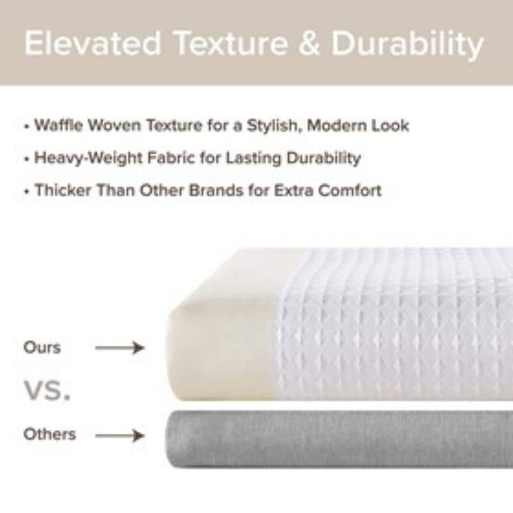 Tileon 72 in. W x 84 in. L Polyester Shower Curtain, Modern Waterproof Shower Curtain in Cream Machine Washable (3)