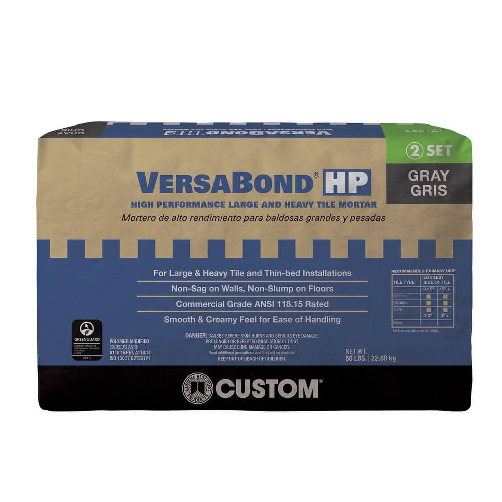 Custom Building Products VersaBond HP 50 lb. Gray High Performance Large and Heavy Tile Mortar (2)
