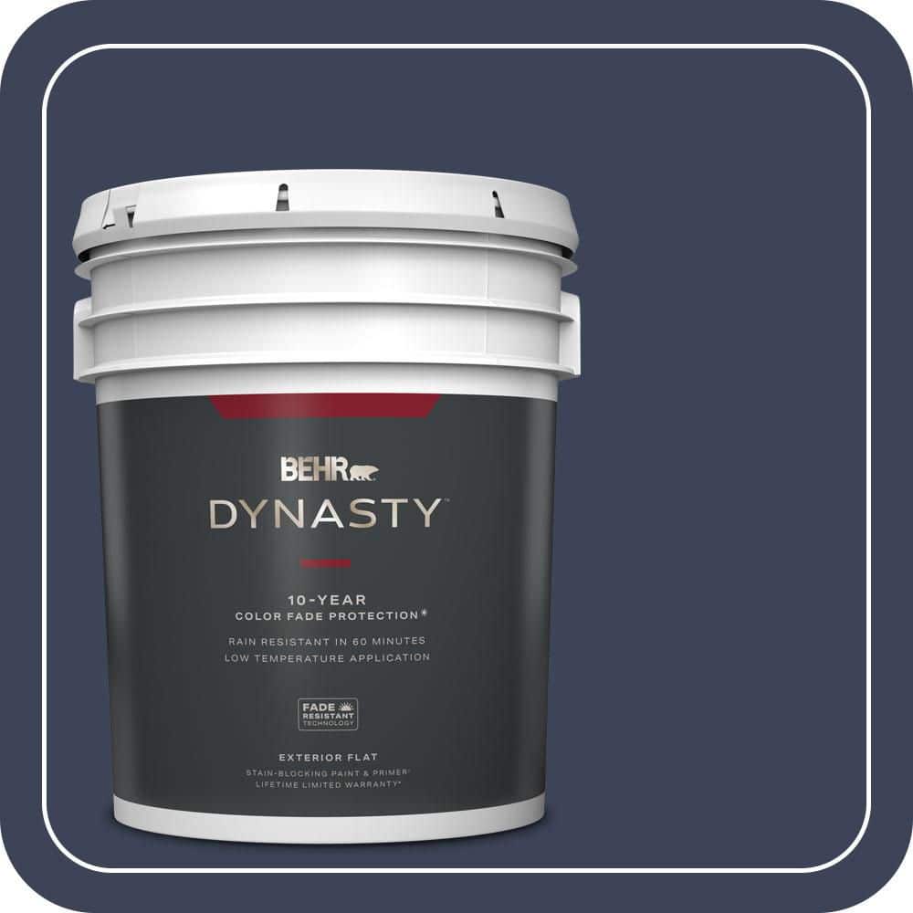 BEHR DYNASTY 5 gal. #T16-10 Blue Vortex Flat Exterior Stain-Blocking Paint & Primer