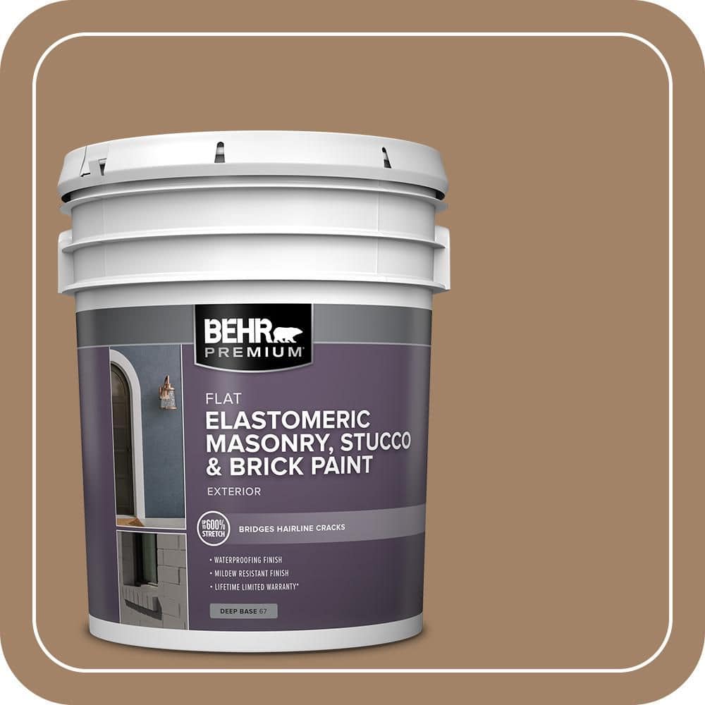 BEHR PREMIUM 5 gal. #280F-5 New Chestnut Elastomeric Masonry, Stucco and Brick Exterior Paint (1)