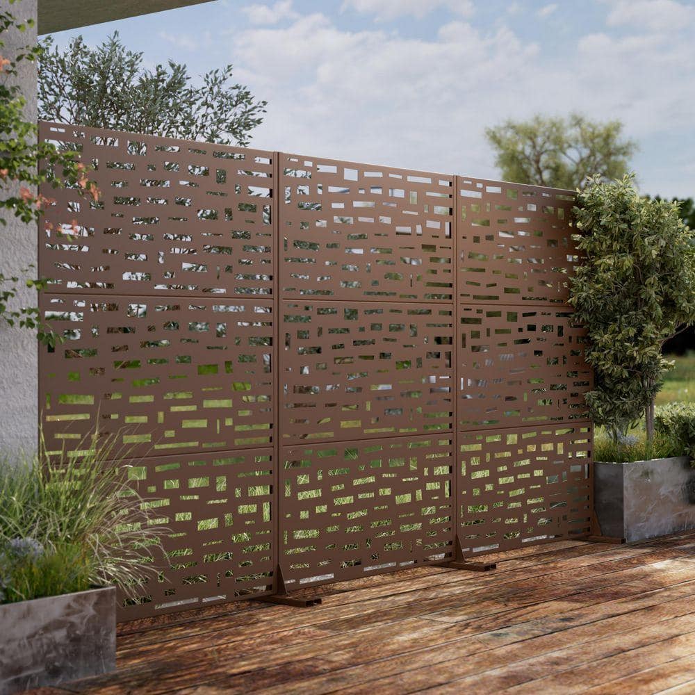 PexFix 72 in. 47 in. Outdoor Metal Galvanized Privacy Screen Fence Garden Panels (2)